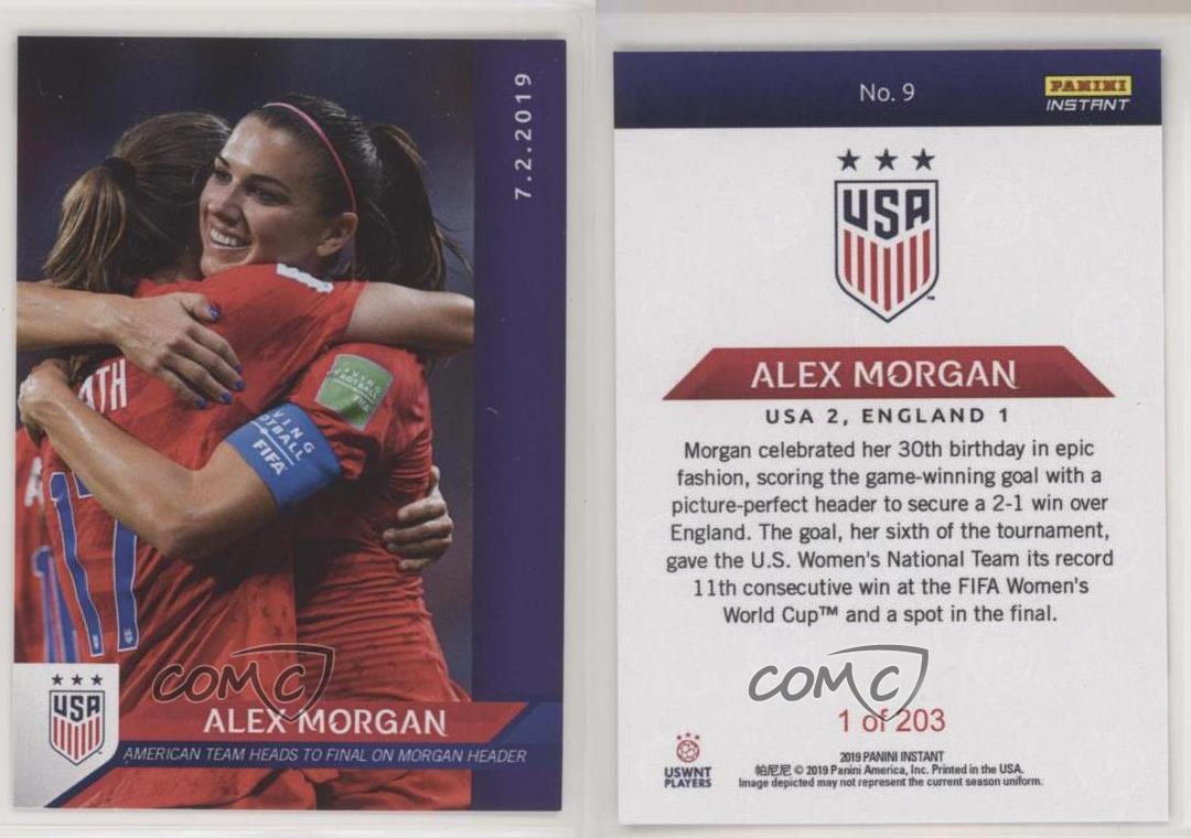 ALEX MORGAN 2019 Panini Instant USWNT Green #D 7/10 USA Wins 4th FIFA World Cup