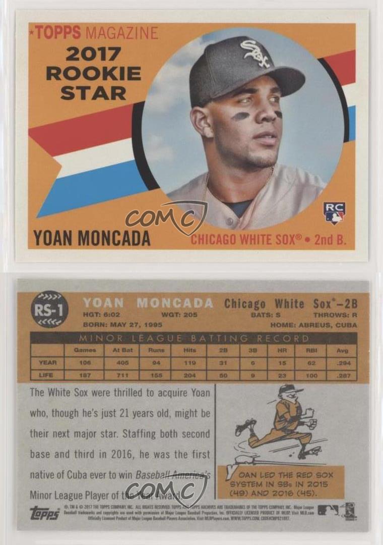 2017 TOPPS ARCHIVES YOAN MONCADA ROOKIE BASEBALL CARD CHICAGO WHITE SOX 