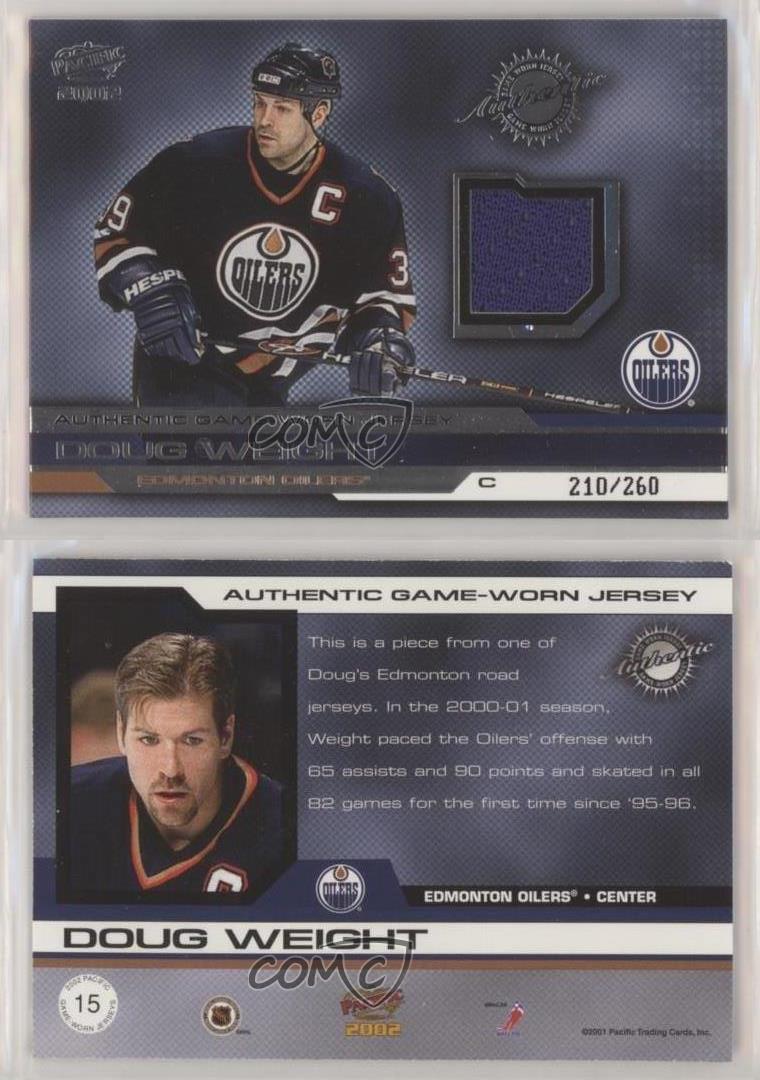 2001-02 Pacific Doug Weight Jersey Card #15 #74/260 Oilers