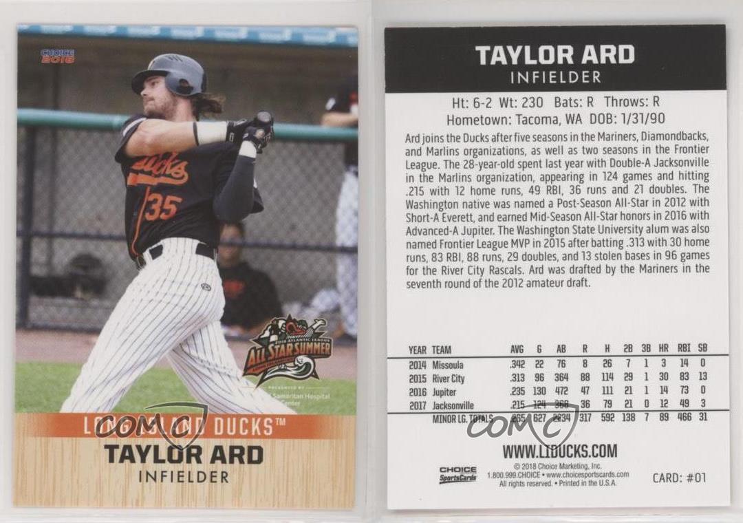 2018 Choice Long Island Ducks Taylor Ard #01 - Bild 3 von 4