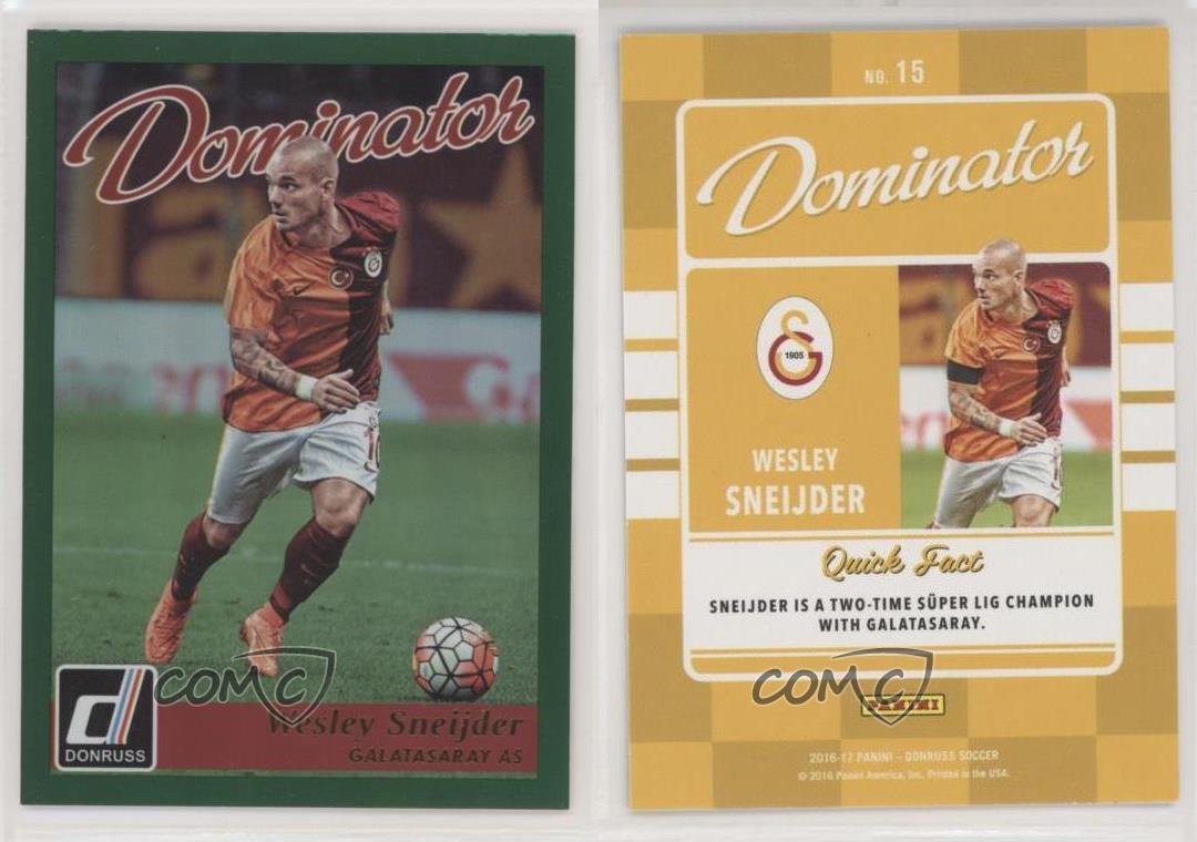2016 Donruss Soccer Accomplishments Gold #13 Wesley Sneijder Galatasaray AS 