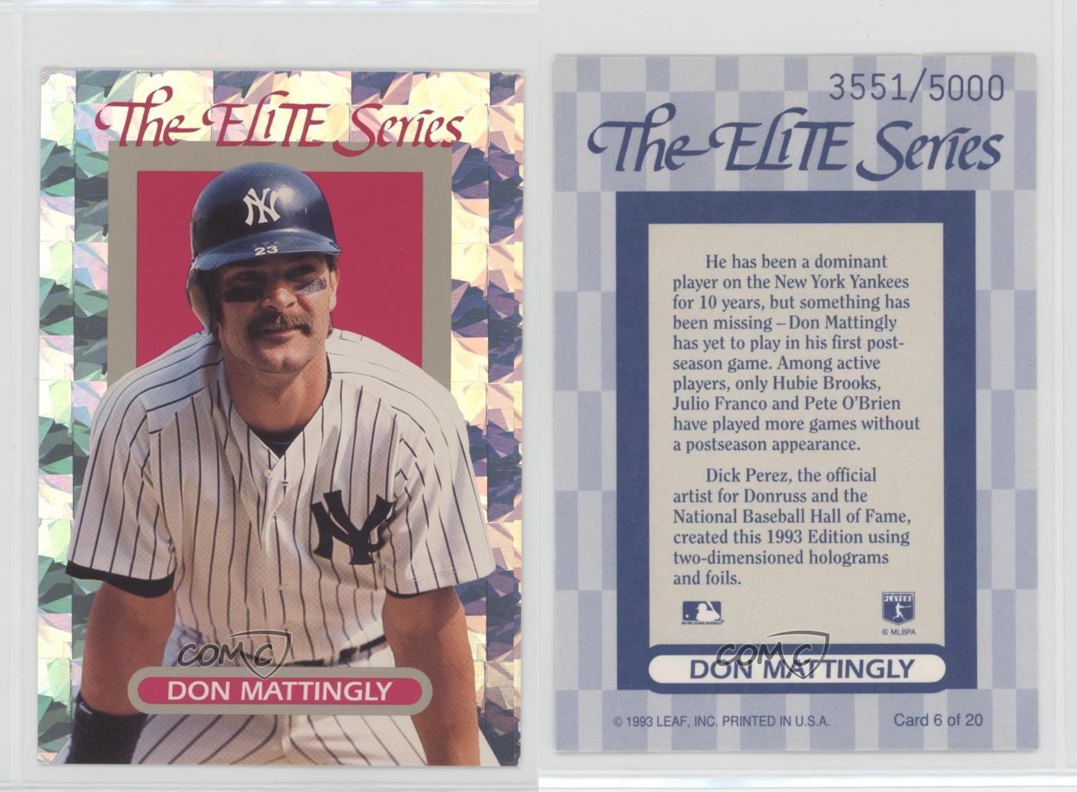 VTG DON MATTINGLY Yankees Donruss Baseball Card HOF 1993 Elite JUMBO  #1936/5000 in 2023