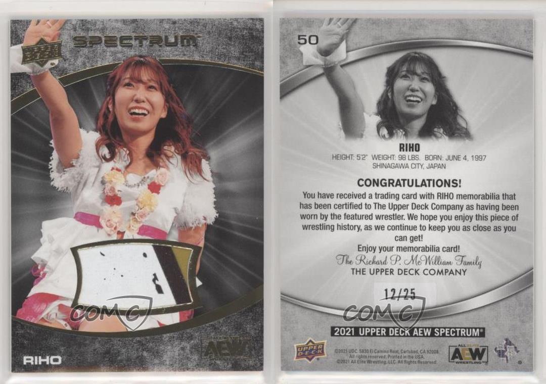 2021 Upper Deck AEW Spectrum Dark Memorabilia /25 Riho #50 Rookie RC