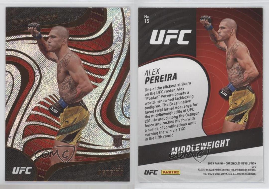 2023 Panini Chronicles UFC Revolution Alex Pereira #15 Rookie RC - Picture 3 of 4