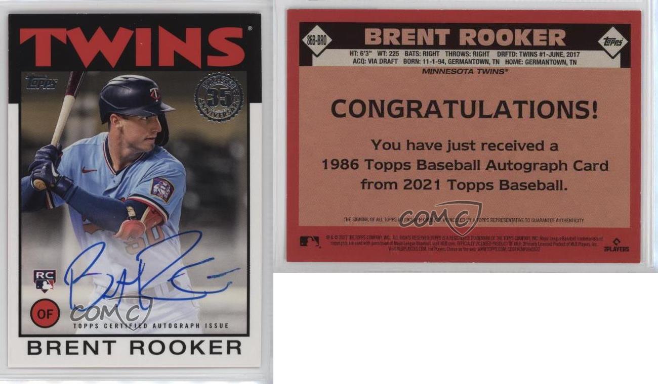 2021 Topps Update Series - 1986 Topps Baseball Autographs #86B-BRO Brent Rooker (AU, RC)