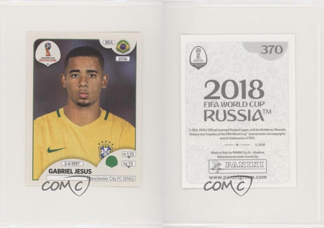 Panini coupe du monde 2018 Russie-Gabriel Jésus Brésil nº 370 