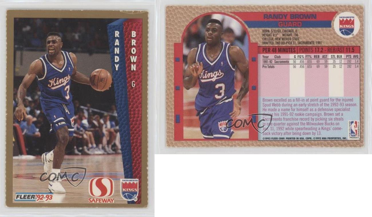 1993, Randy Brown, Sacramento Kings, Signed, Autographed, Ultra Fleer Basketball Card, Card # 347, 1993, Randy Brown, Sacramento Kings, Signed, Autographed, Ultra Fleer Basketball Card, Card # 347,