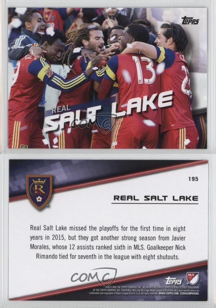 2016 Topps MLS Team Cards Real Salt Lake #195 - Picture 3 of 4