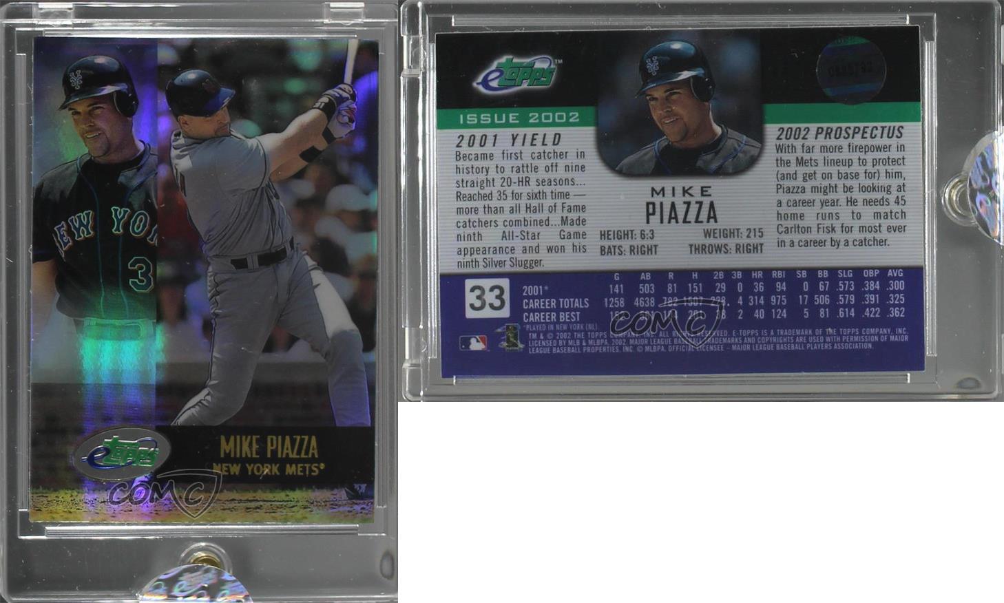 2002 eTopps /4202 Mike Piazza #33 HOF - Picture 4 of 4
