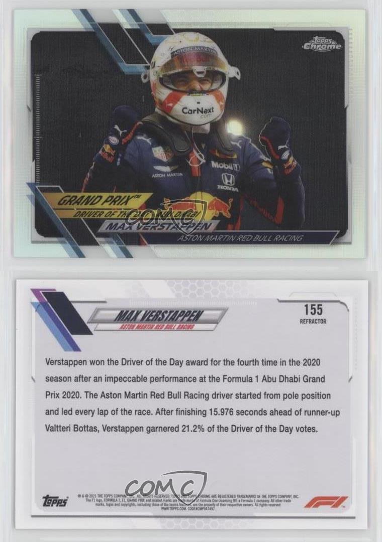 2021 Chrome Formula 1 Grand Prix Driver of the Day Refractor Max Verstappen #155