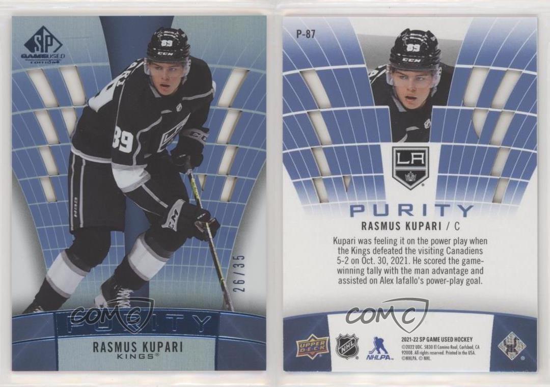 2021 Upper Deck SP Game Used Purity Rookies Platinum /35 Rasmus Kupari Rookie RC