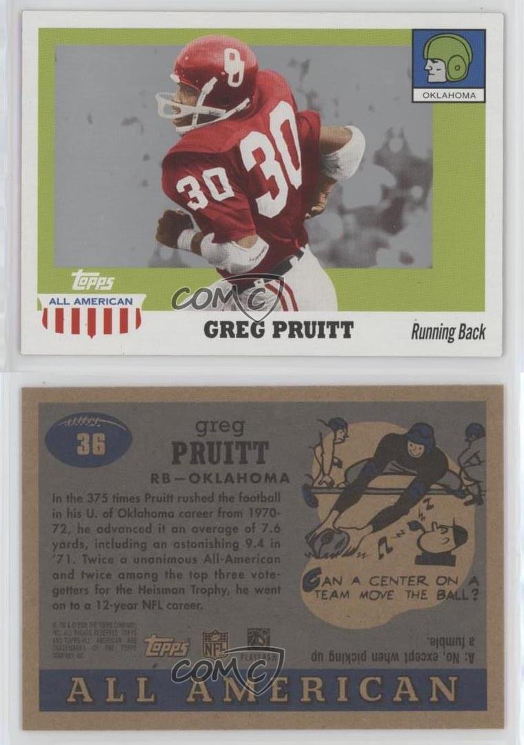 2005 Topps All-American Football Card #36 Greg Pruitt ENCASED at 's  Sports Collectibles Store