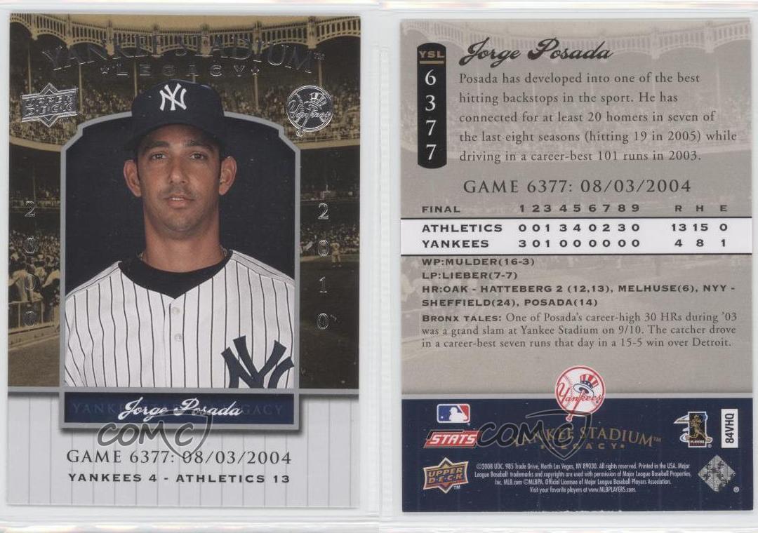 2008 Upper Deck magasin Yankee Stadium Legacy Jorge Posada #YSL6377