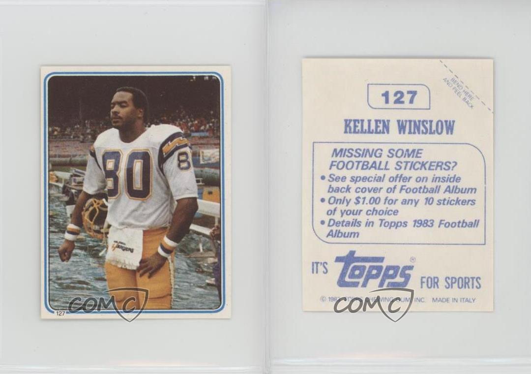 1983 Topps Album Stickers Kellen Winslow #127 HOF - Picture 4 of 4