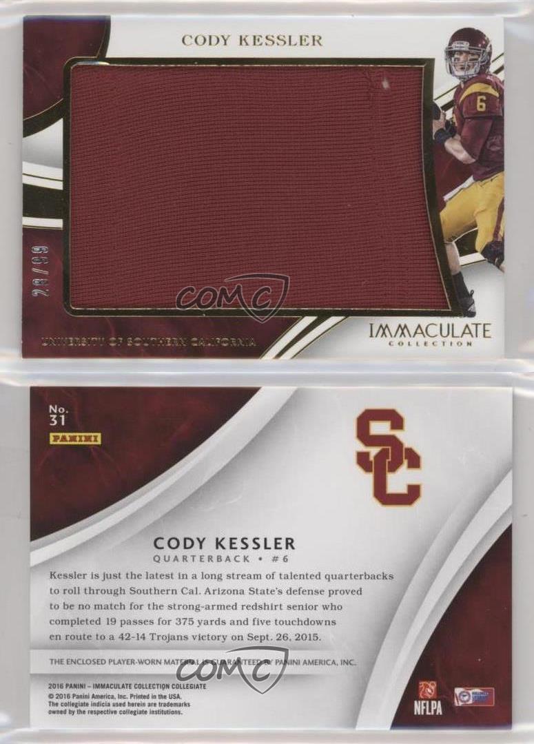2016 Panini Immaculate Collegiate Jumbos Relics /99 Cody Kessler #31 Rookie RC