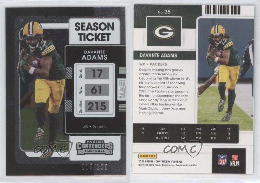 2022 Contenders - DAVANTE ADAMS Playoff Ticket #32/199 SP Packers Raiders