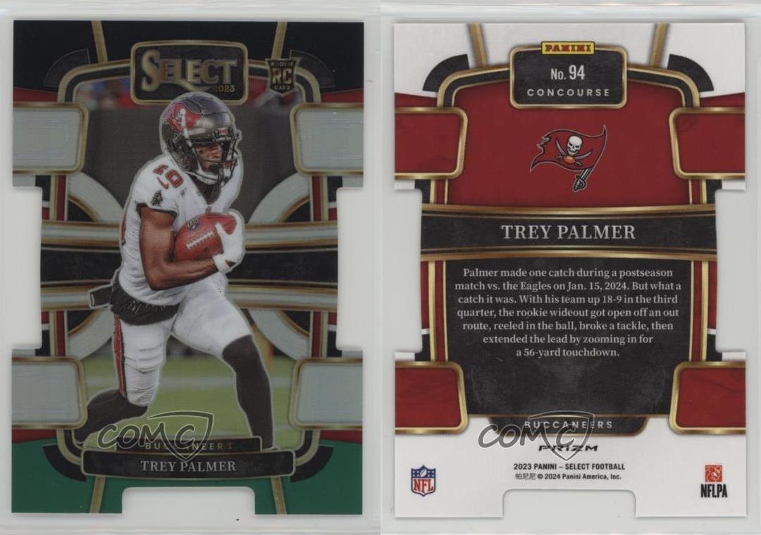 Panini Select Concourse 2023 negro y verde Prizm troquelado Trey Palmer novato radiocontrol - Imagen 5 de 5