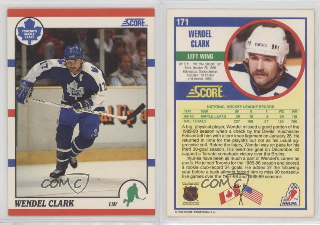 1990-91 Score Wendel Clark #171