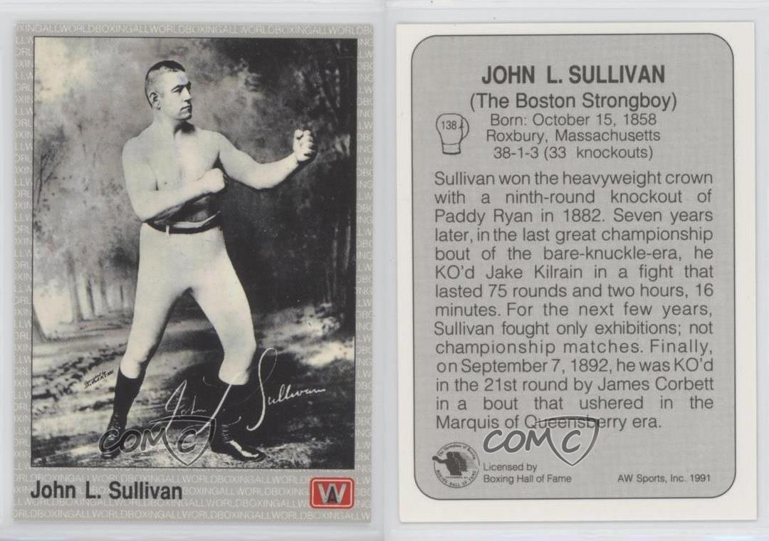 1X JOHN L SULLIVAN 1991 All World Boxing #138 Lots Available IBF WBC 