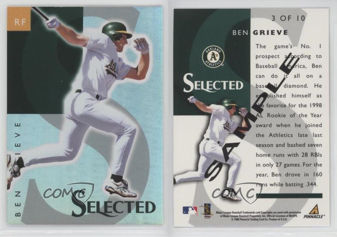 1998 Select Selected Samples Ben Grieve #3 - Picture 4 of 4