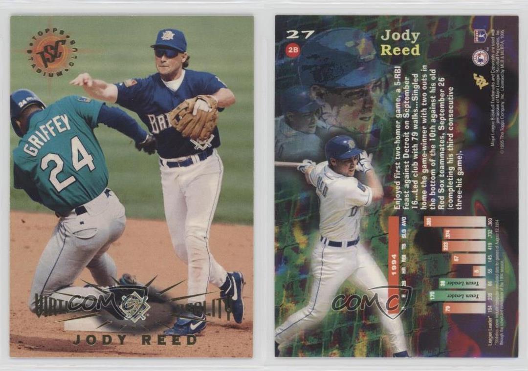 Jody Reed 1995 Stadium Club Virtual Reality #27 Milwaukee Brewers