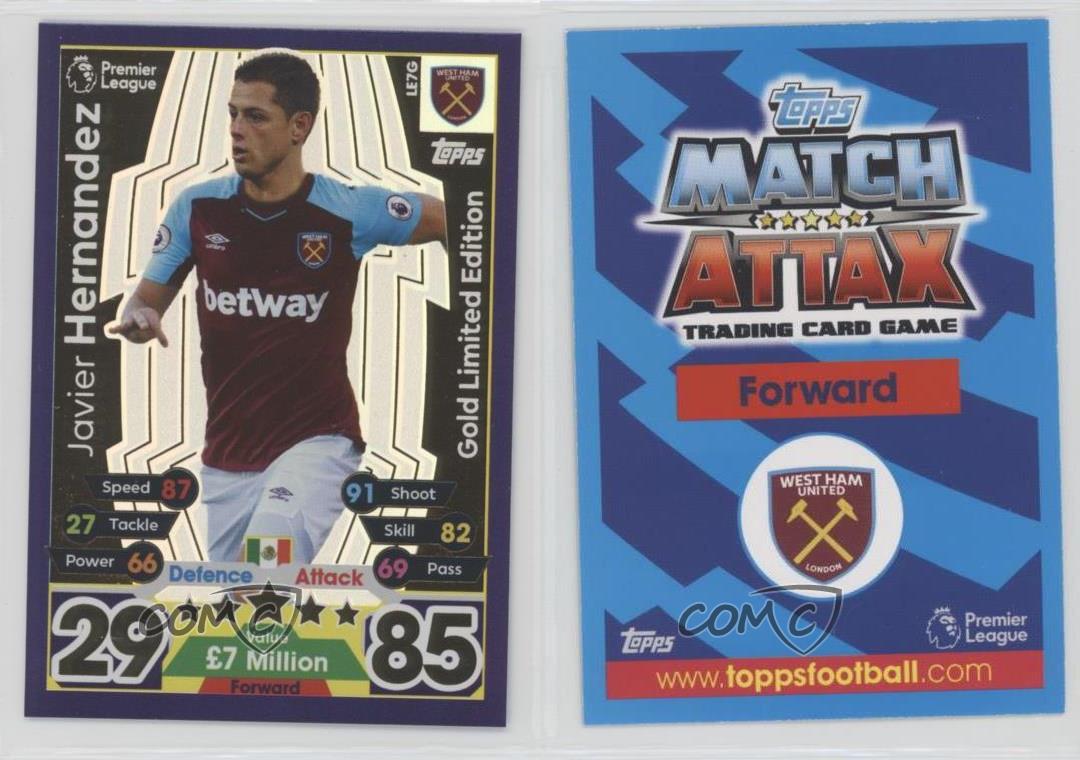 TOPPS MATCH ATTAX PREMIER LEAGUE 2017 2018 N LE7G HERNANDEZ LIMITED EDITION 