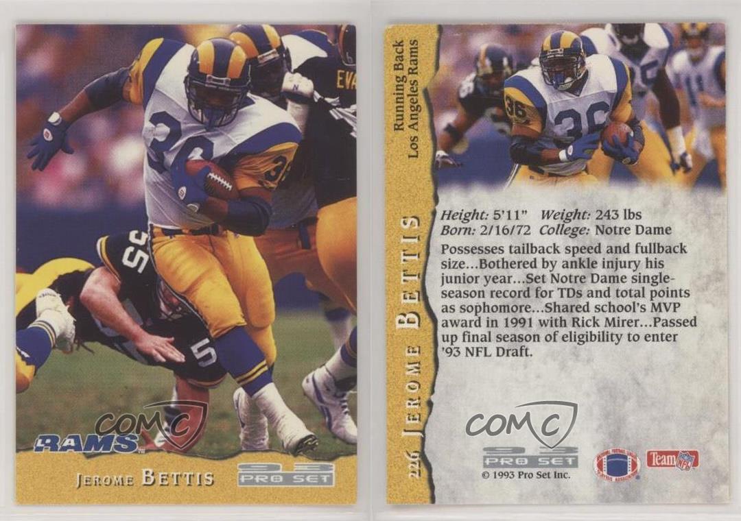 Jerome Bettis 1993 Pro Set Rookie #226 - St. Louis Rams