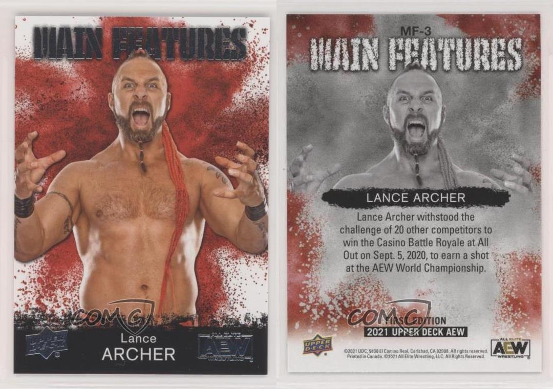 2021 Upper Deck AEW All Elite Wrestling Main Features Lance Hoyt Archer #MF-3