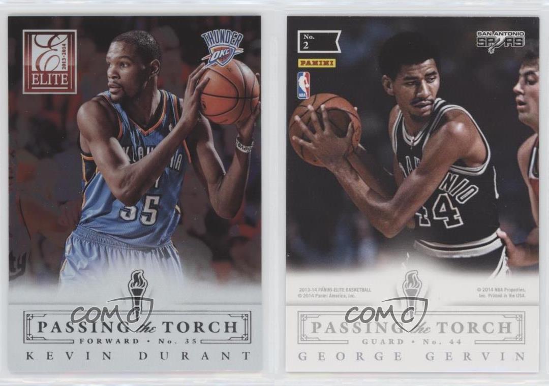  George Gervin; Kevin Durant (Basketball Card) 2013-14 Panini  Elite - Passing the Torch #2 : Arte Coleccionable y Bellas Artes
