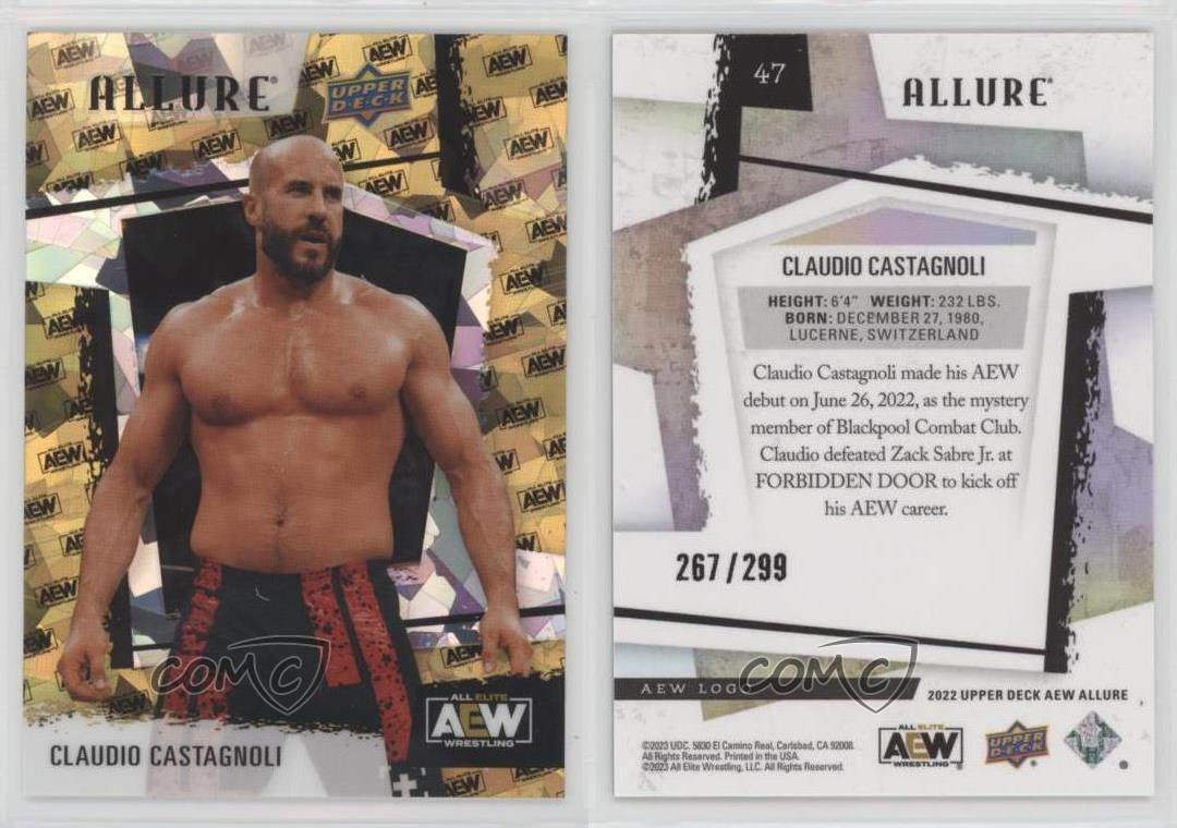 2022 Upper Deck Allure AEW AEW Logo /299 Claudio Castagnoli #47 Rookie RC