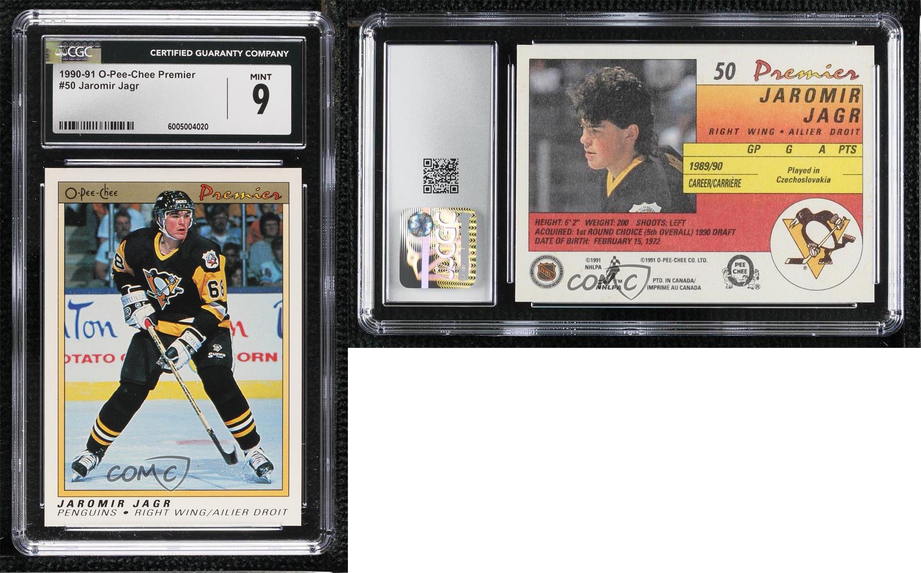 1990-91 O-Pee-Chee Premier Jaromir Jagr #50 CGC 9 Mint Rookie RC - Picture 3 of 3