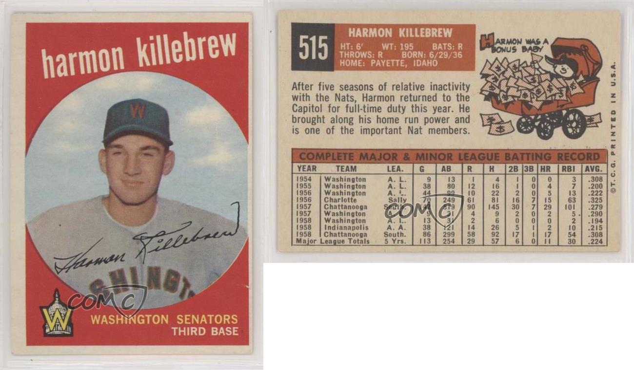 Harmon Killebrew 1959 Topps Baseball Card #515