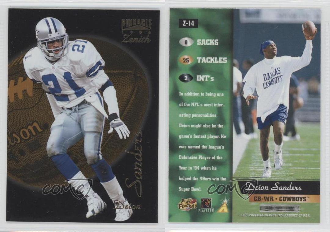 1996 Pinnacle Zenith #Z-14 Deion Sanders Dallas Cowboys Football Card | eBay