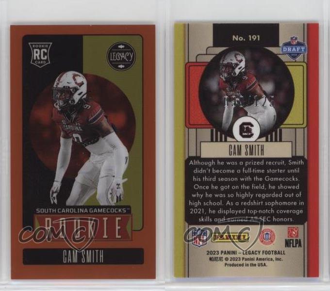 Mini naranja Panini Legacy Rookies 2023 edición premium/125 cámara Smith novato radiocontrol - Imagen 3 de 4