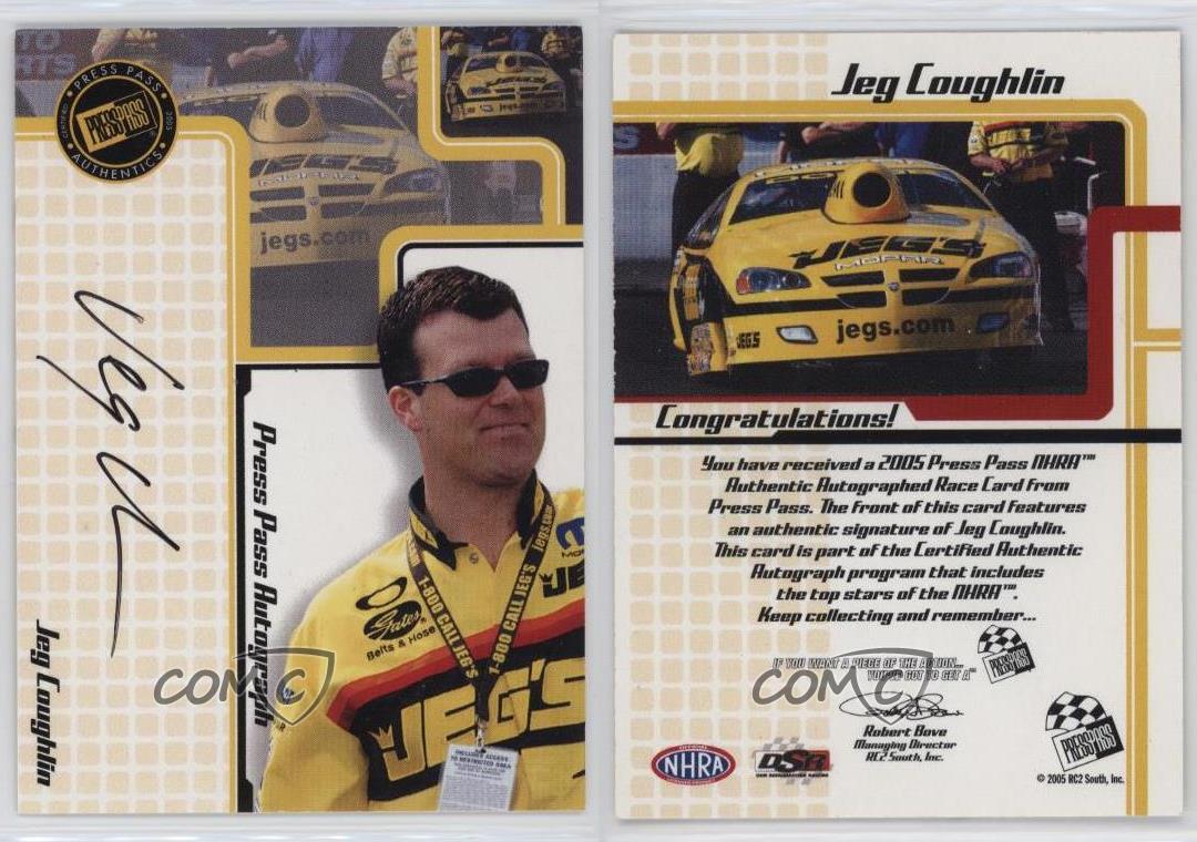 2005 Press Pass NHRA Auto Jeg Coughlin Jr Auto - Picture 3 of 3