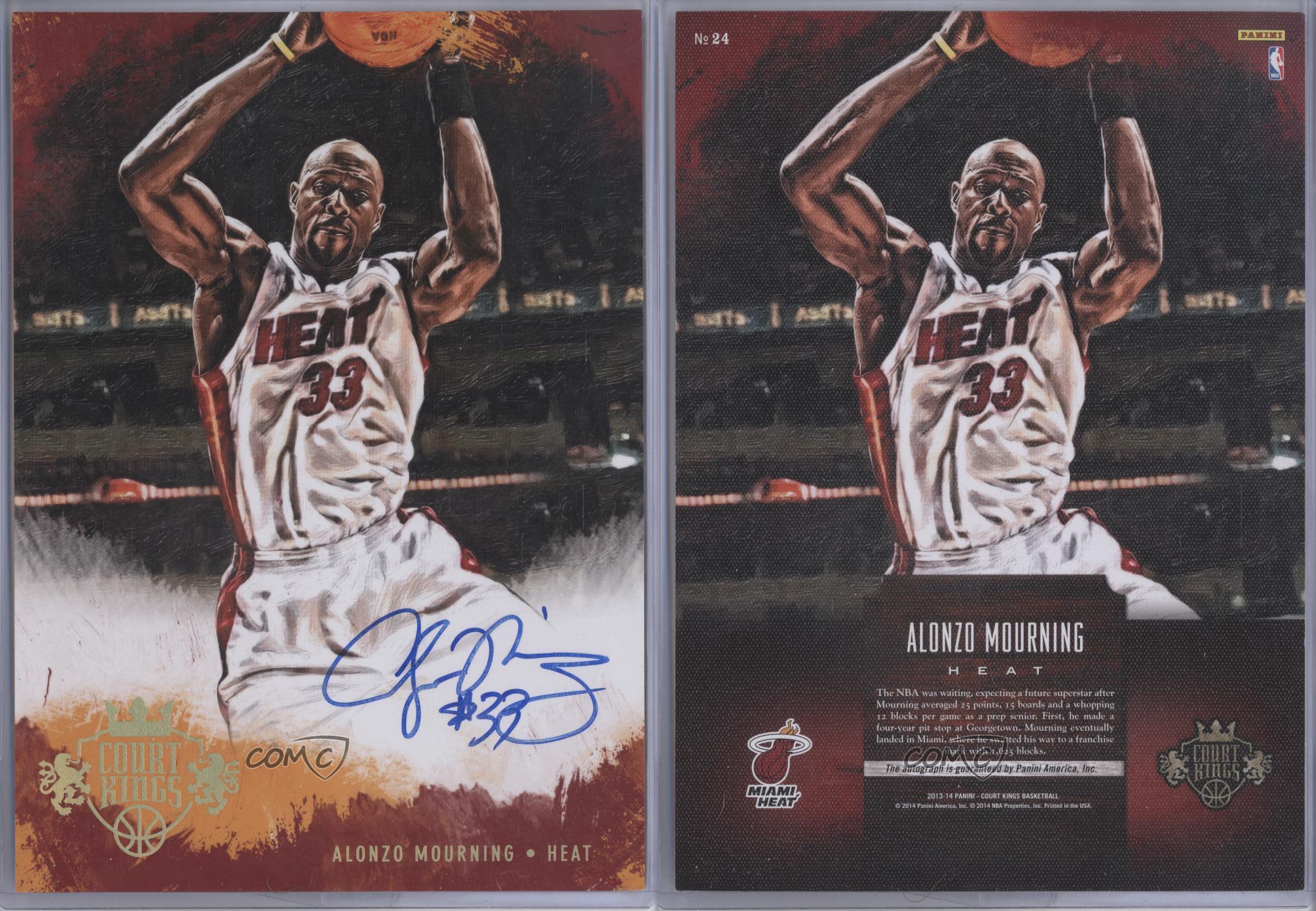 alonzo mourning autographed basketball