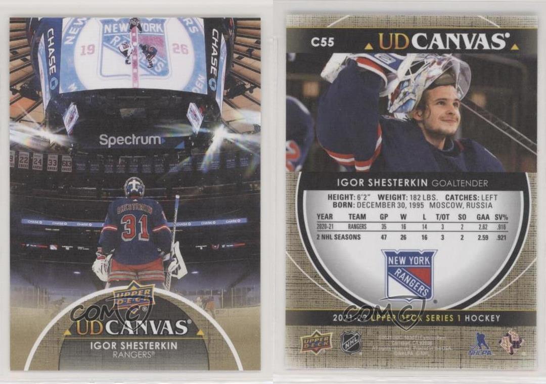 2021-22 Upper Deck Series 1 UD Canvas Igor Shesterkin #C55