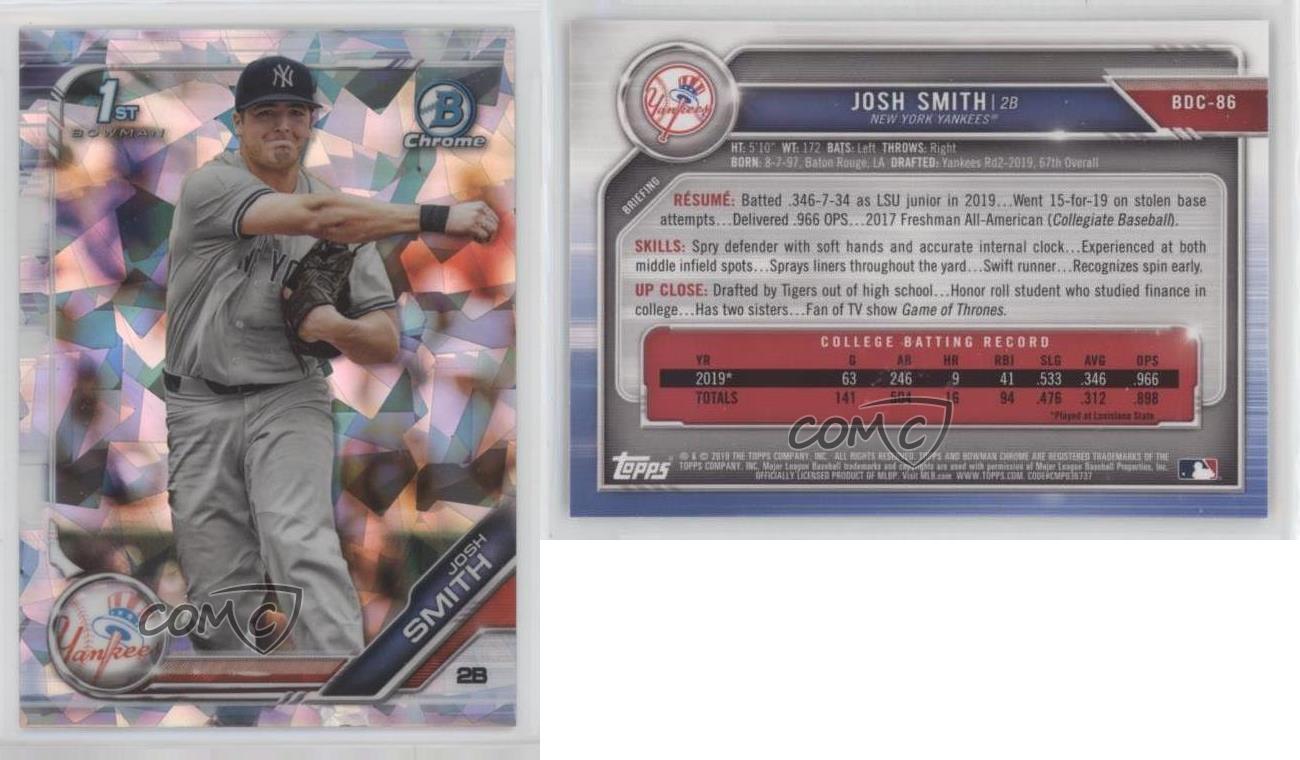 2019 Bowman Chrome Draft Sapphire Edition Josh Smith #BDC-86 - Zdjęcie 6 z 6