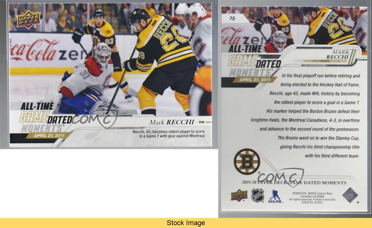 2019-20 Upper Deck Game Dated Moments April All-Time Mark Recchi #72 HOF