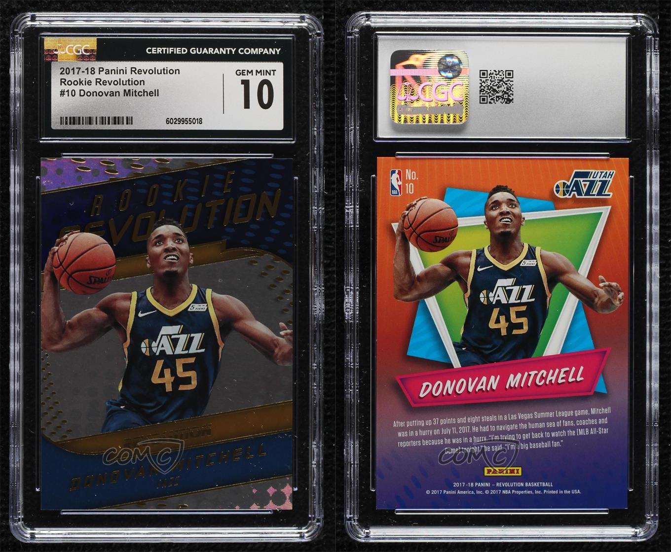 2017-18 Panini Revolution Rookie Donovan Mitchell #10 CGC 10 Gem Mint RC - Picture 3 of 3