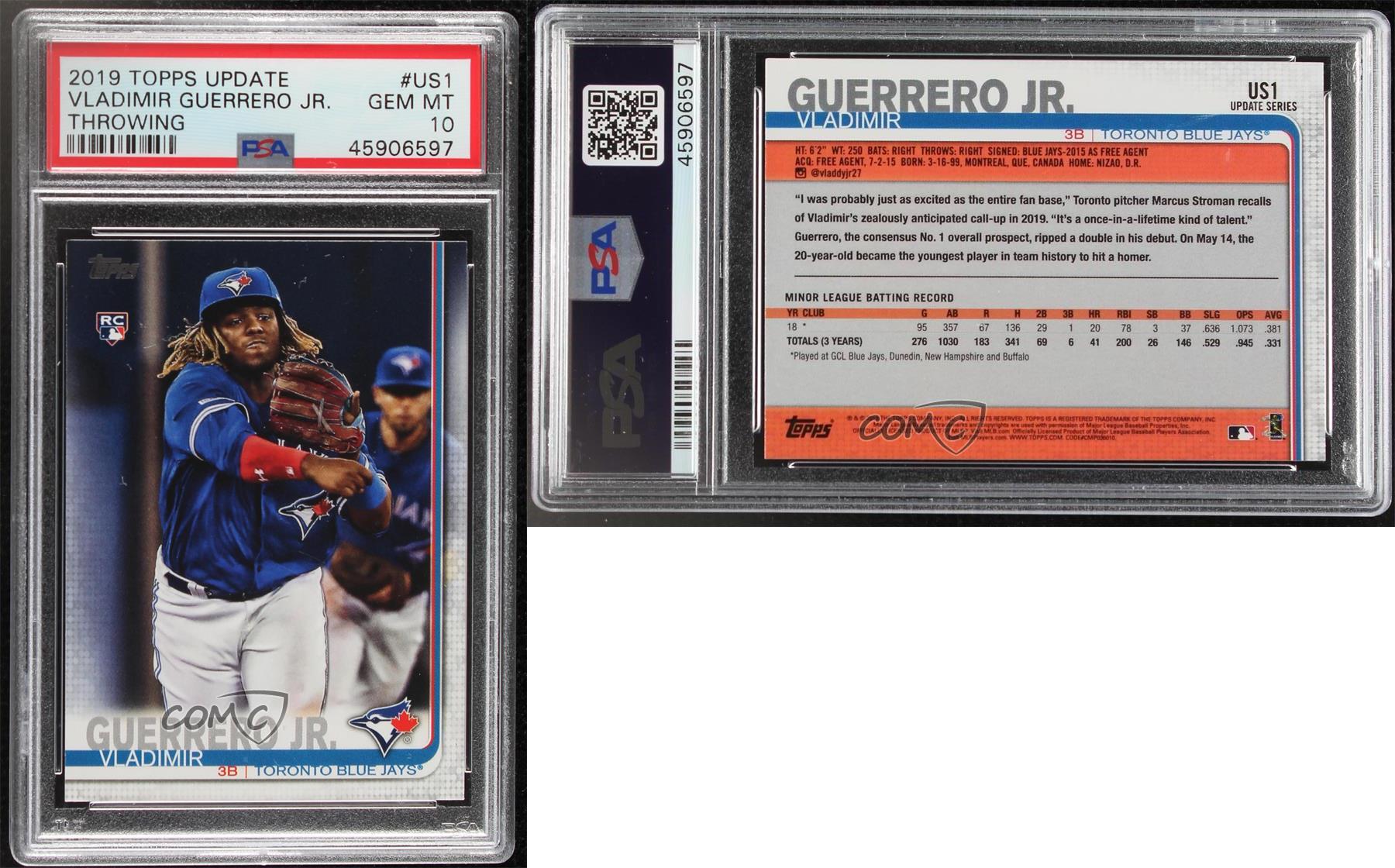 2019 Topps Update Vladimir Guerrero Jr (Throwing) #US1 PSA