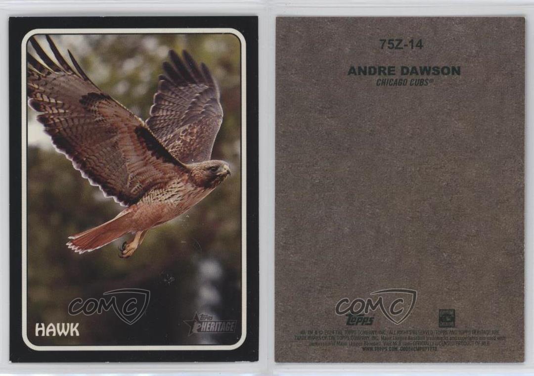 2024 Heritage 1975 Topps Zoos Who Stick-Ons Hawk Andre Dawson #75Z-14 expédition HOF