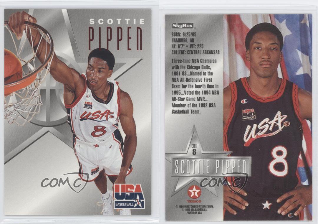 1996-97 Skybox Texaco USA Basketball #8 Scottie Pippen ...