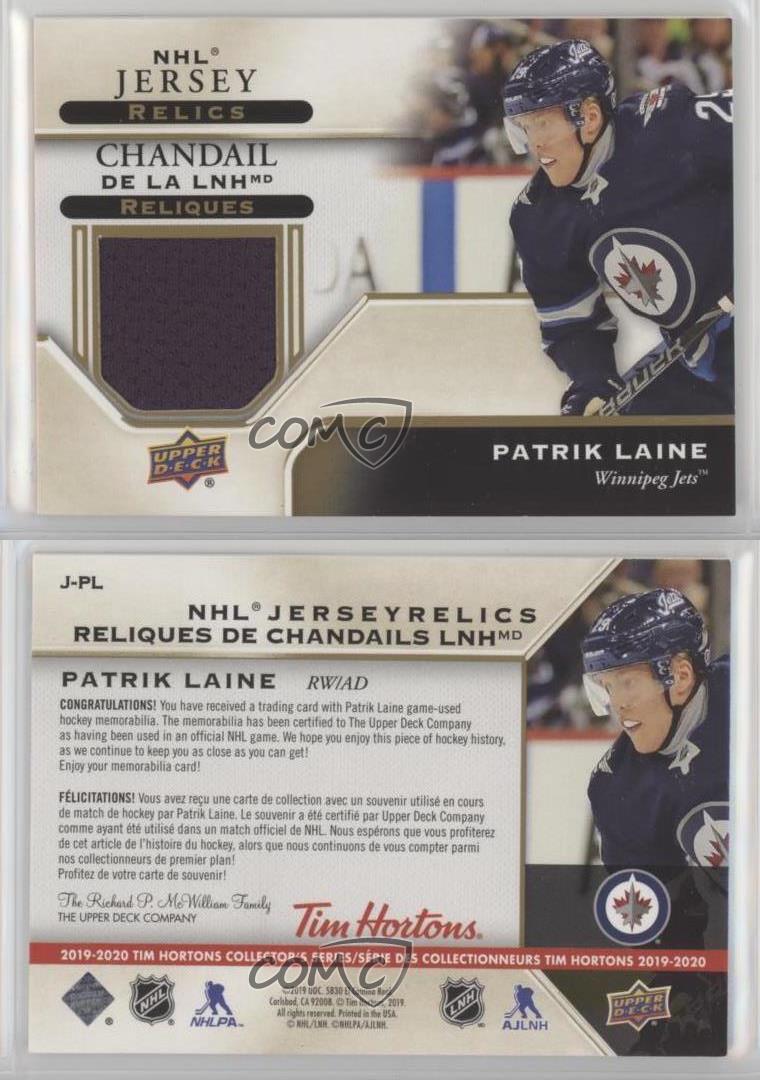 2019-20 Upper Deck Tim Hortons Collector's Series NHL Jersey Relics Patrik Laine - Picture 3 of 3