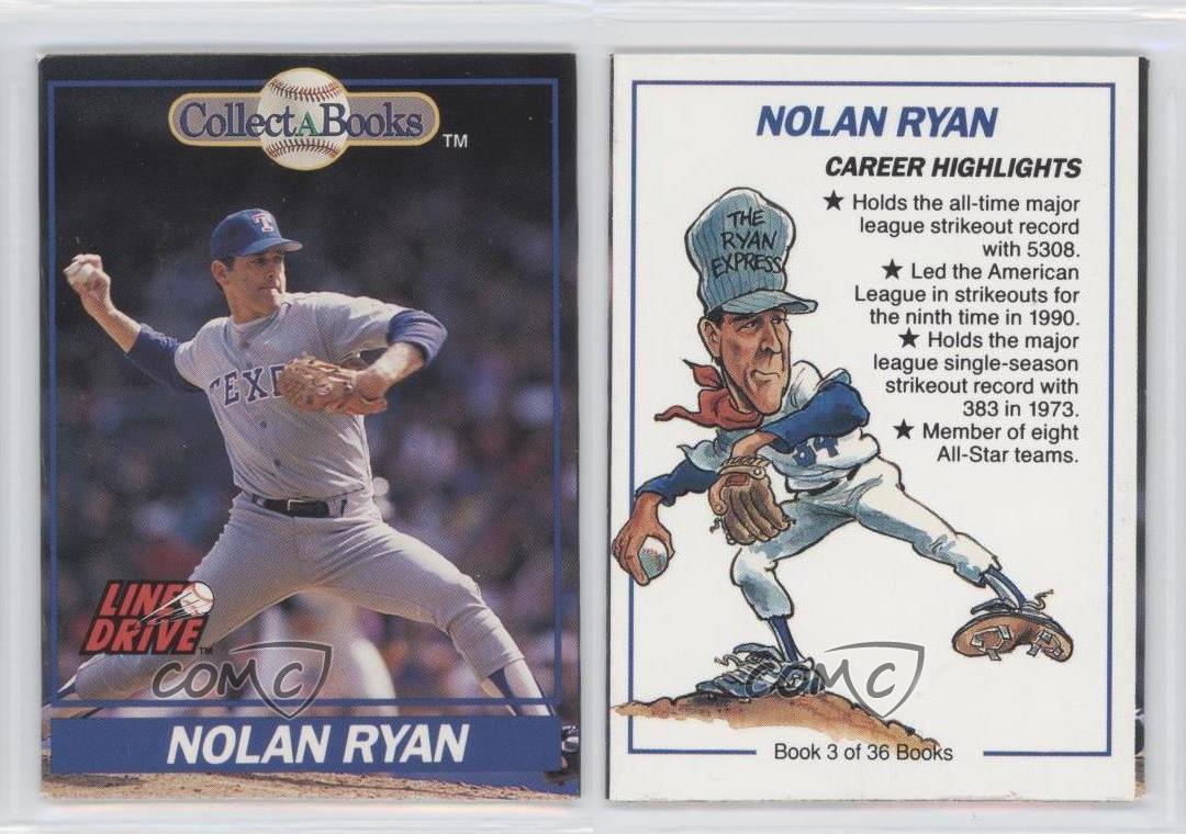 1991 Line Drive CollectABooks 3 Nolan Ryan Texas Rangers Baseball