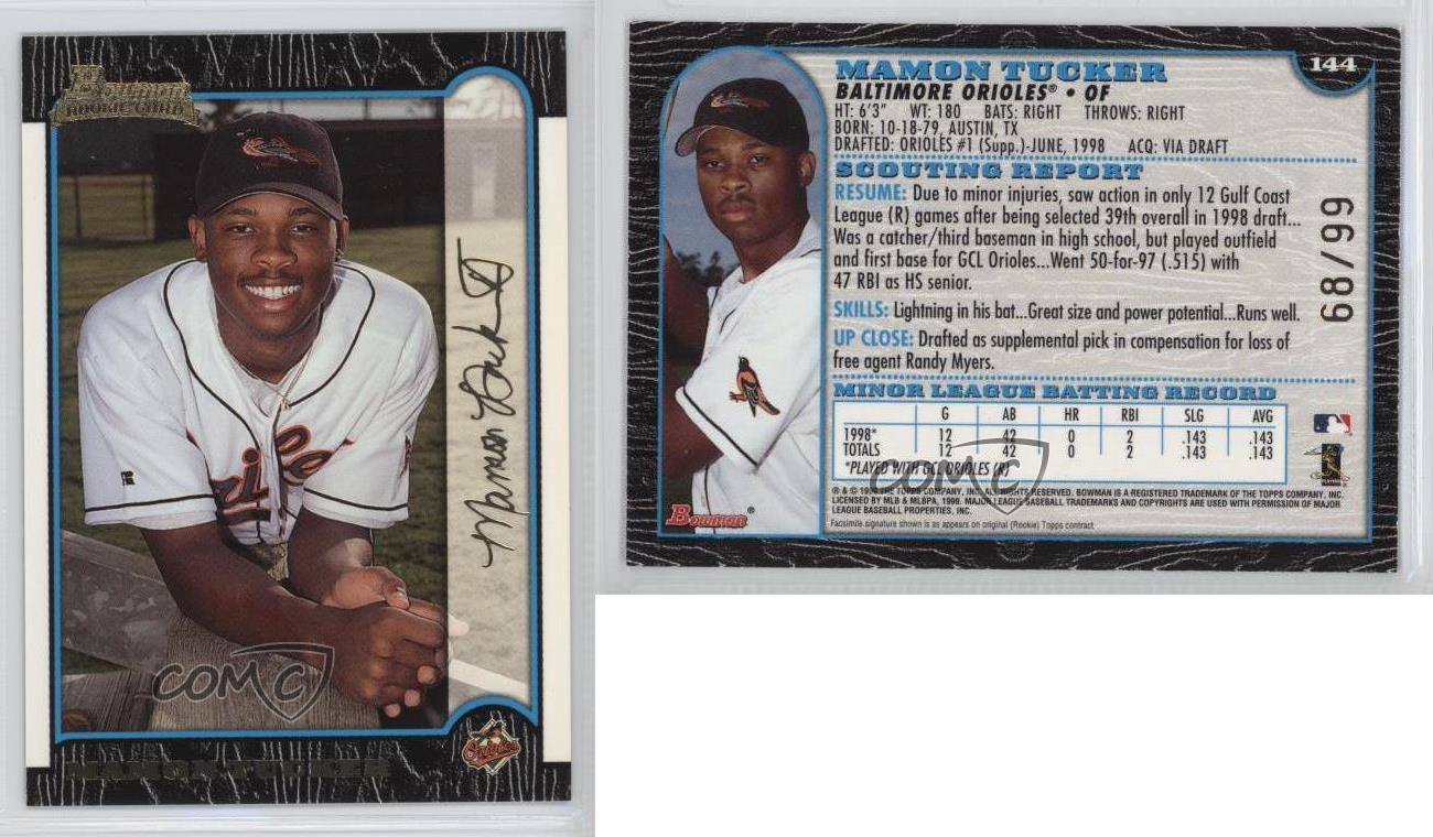 1999 Bowman Baseball Rookie Card #144 Mamon Tucker