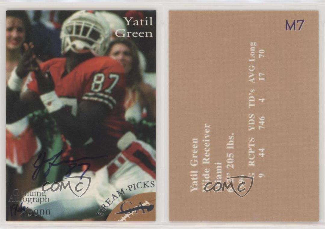 1997 Genuine Article Dream Picks Auto /5000 Yatil Green #M7 Rookie Auto RC - Picture 4 of 4