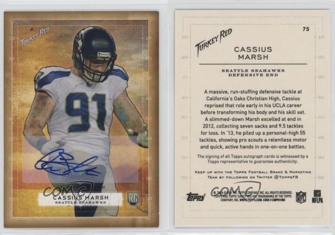 2014 Topps Turkey Red Auto Cassius Marsh #75 Rookie Auto RC