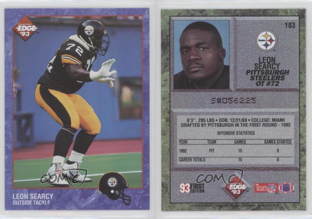 1993 Collector's Edge Leon Searcy #183 - Picture 4 of 4