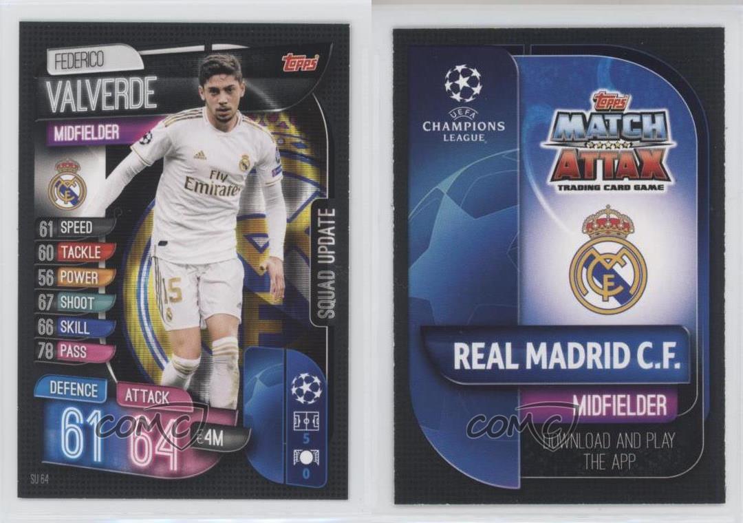 2019-20 Topps UCL Match Attax Extra Squad Update Federico Valverde #SU64 - Imagen 4 de 4